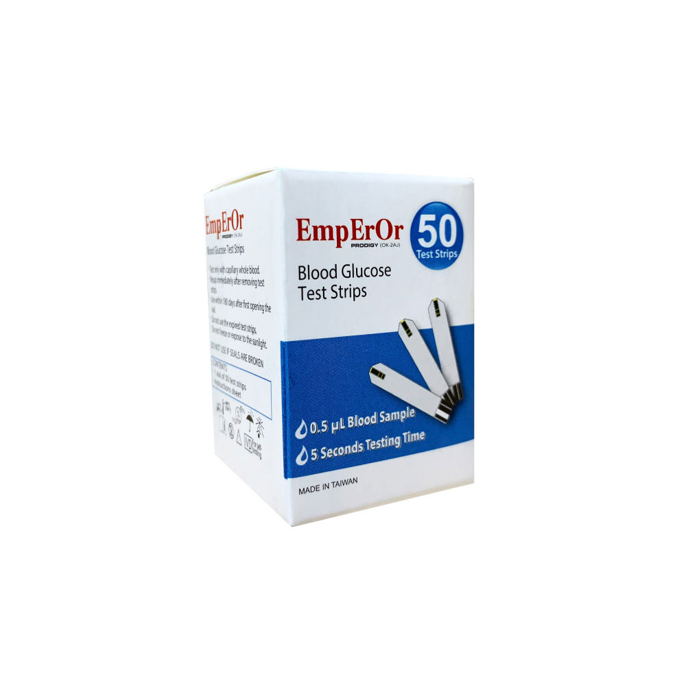 Emperor-1.jpg نوار تست قند خون امپرور بسته 50 عددی - Image 1