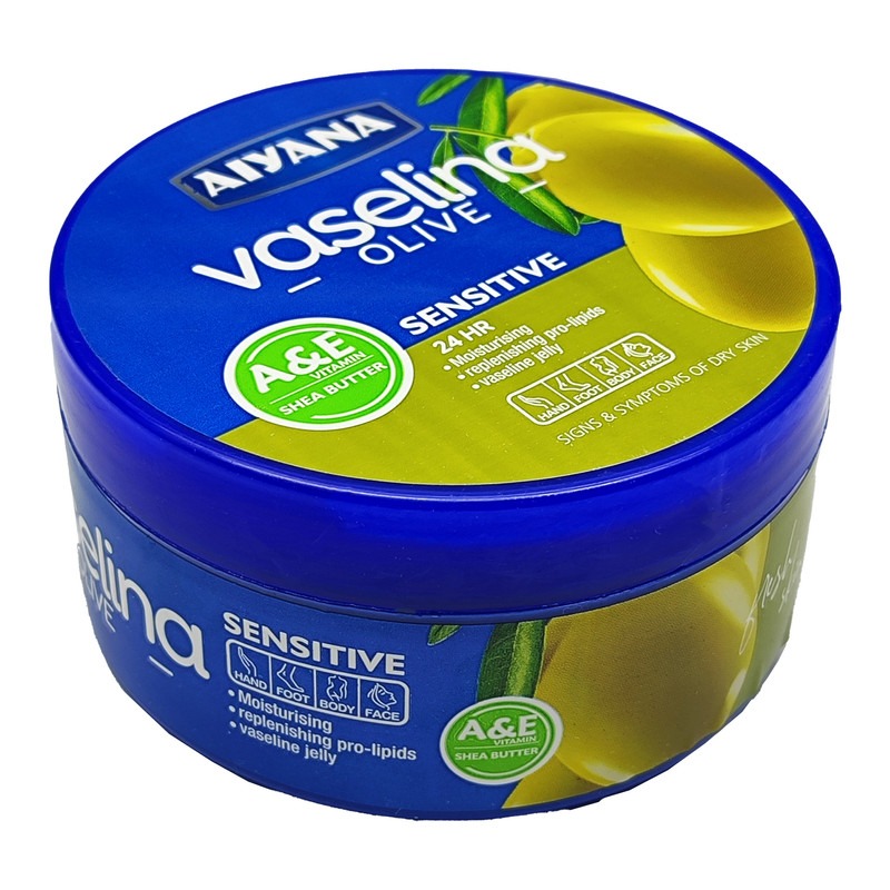 olive-vaselina-1_11_11zon وازلین آیانا رایحه زیتون کارتن 24 عددی - Image 1