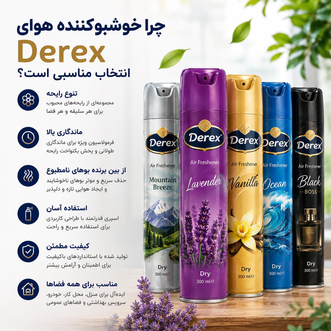 راهنمای خرید خوشبوکننده هوای Derex | چگونه بهترین رایحه را انتخاب کنیم؟