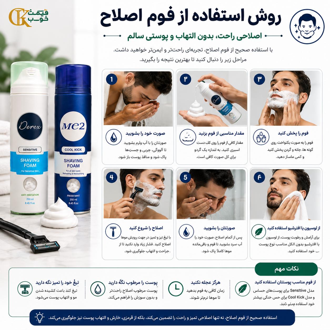 فوم اصلاح درکس یا می تو؛ کدام را انتخاب کنیم؟
